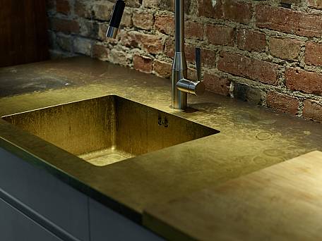 Küchenarbeitsplatte Messing