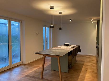 Küche: next 125, Leuchten Occhio, geölte Eichendielen.